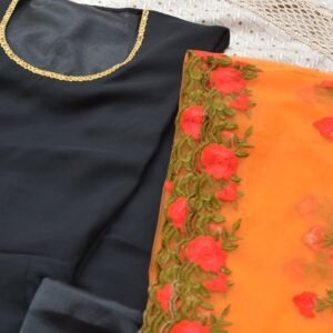 Black / Orange Combo Dress
