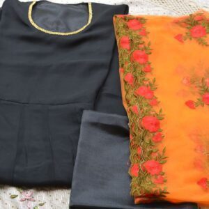 Black / Orange Combo Dress