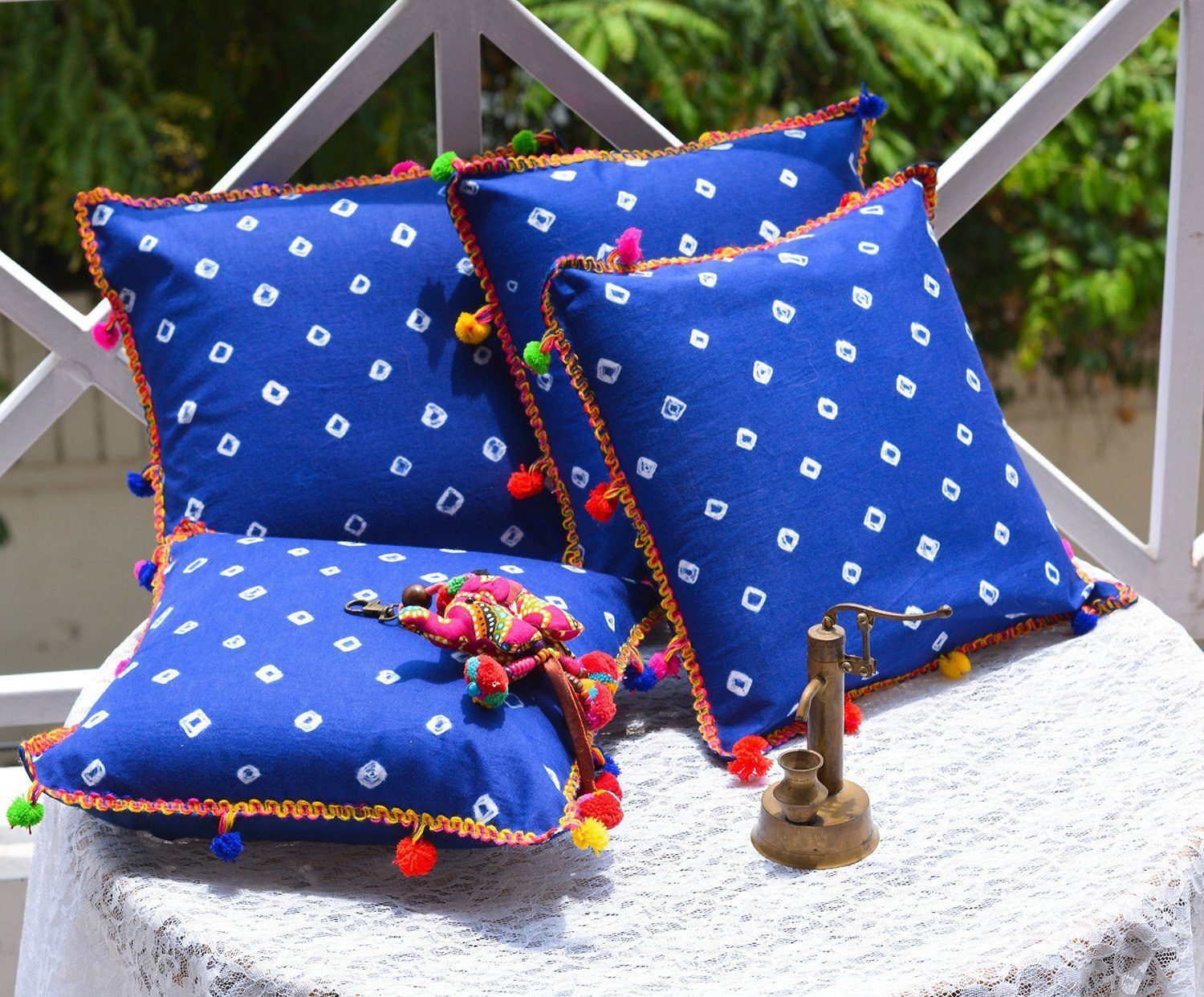 Blue Jaipuri Print Cushion Covers