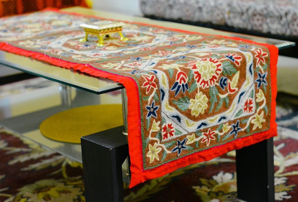 Kashmiri Embroidered Centre Table Runner