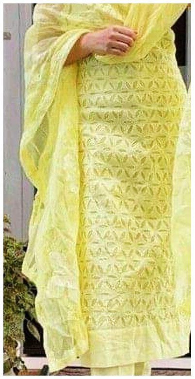 Lemon Yellow Applique Cutwork Dress