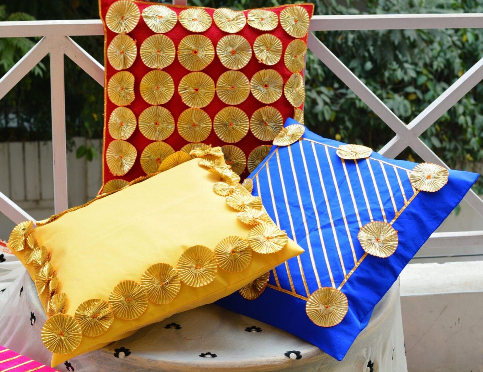 Handmade Gota Cushion Covers ( Set of 6 )