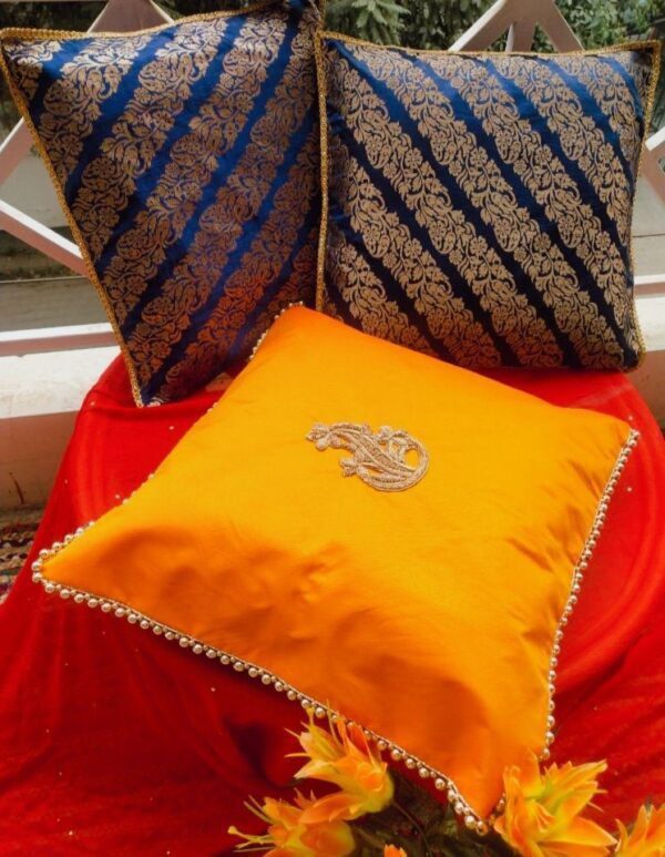 Classy Blue /Orange Cushion Covers
