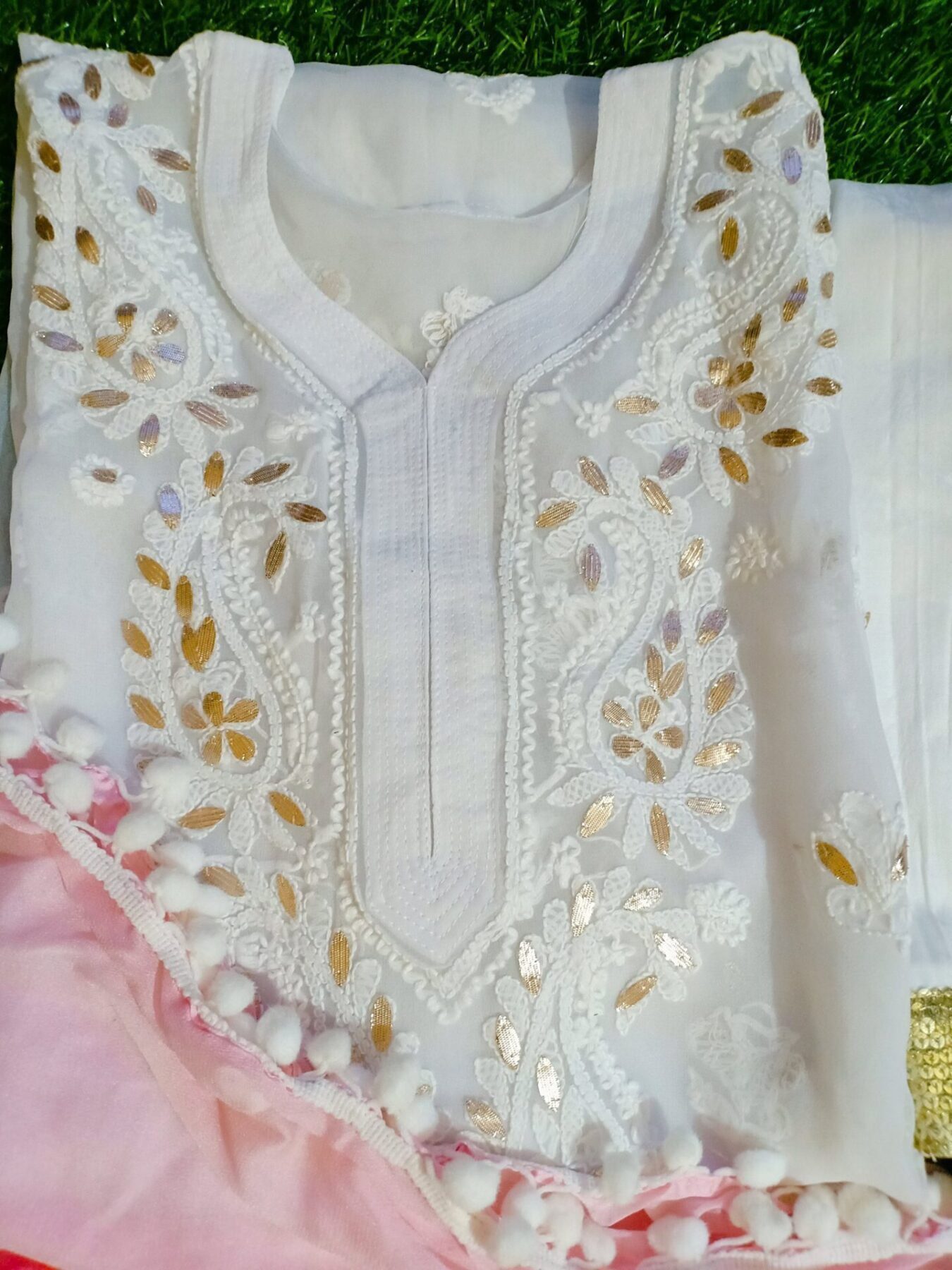 White Lucknowi Outfit
