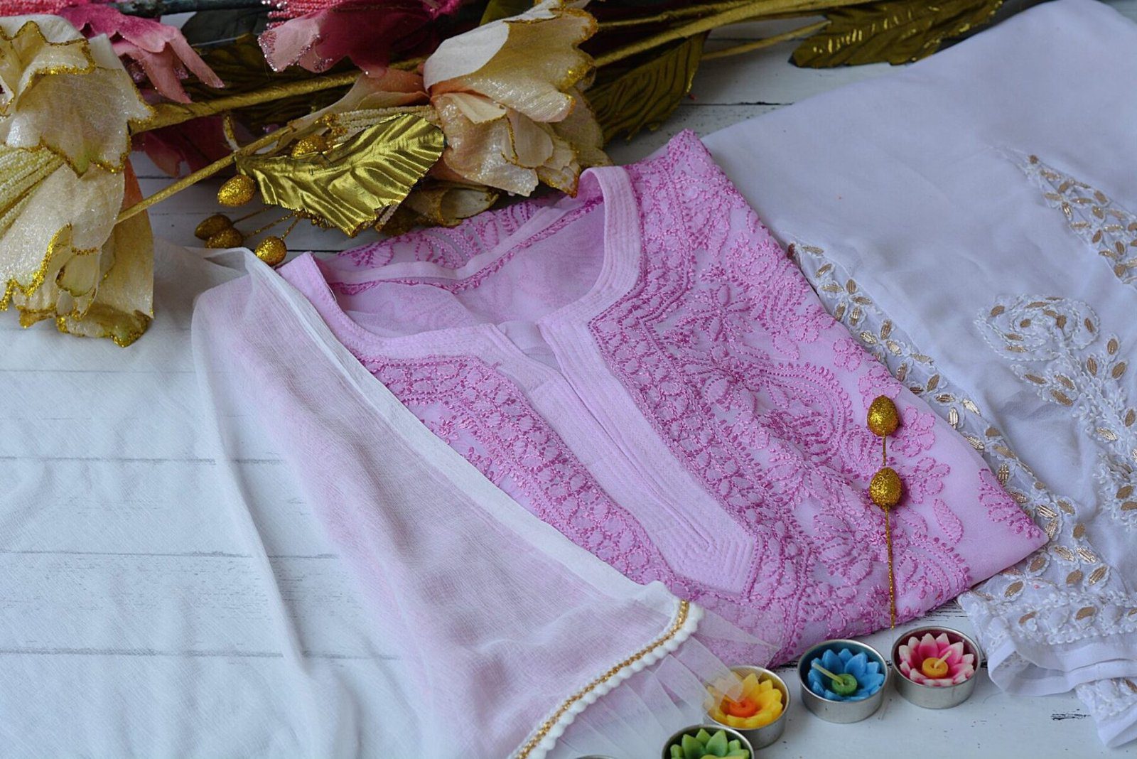 Lavender Lucknowi Chikan Outfit