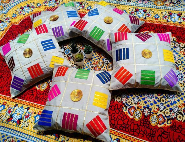 Handmade Patchwork Multicolor Gotta Cushion Covers