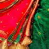 Enchanting Ethnic Green Red Velvet Outfit