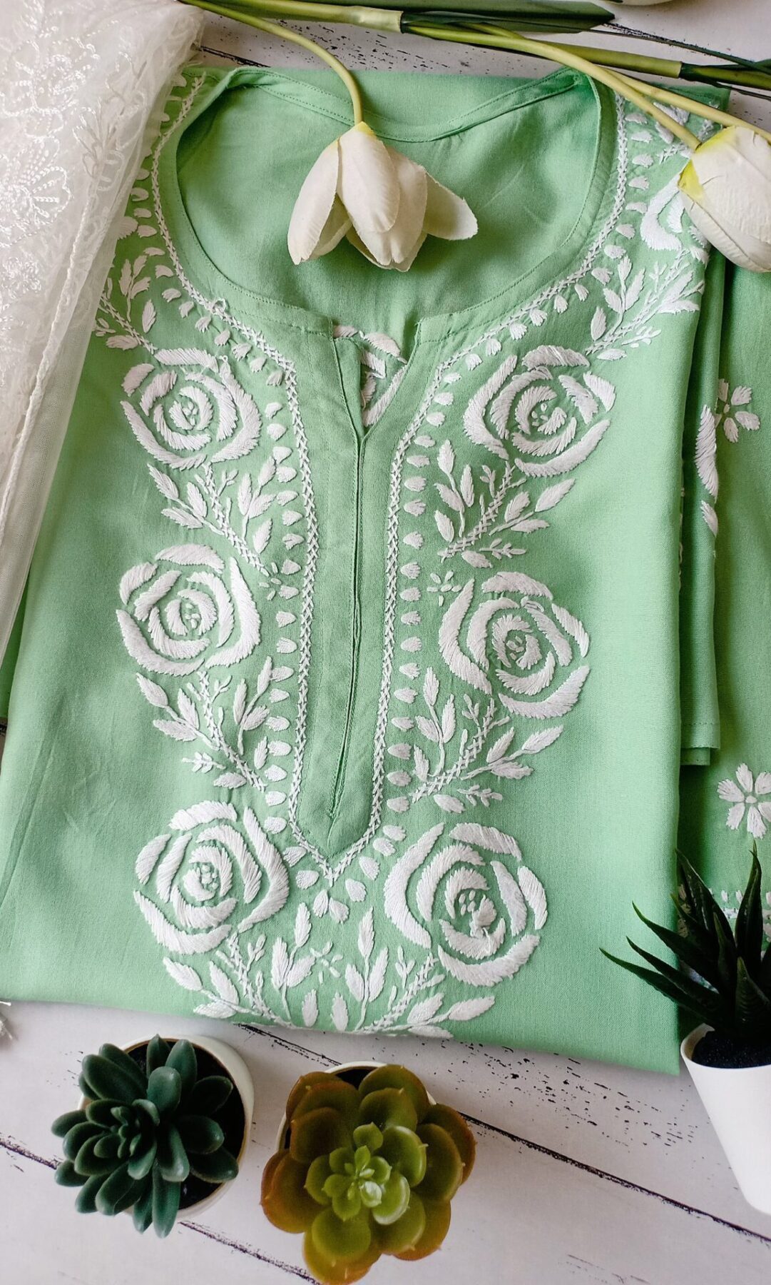 Pastel Green Chikankari Outfit