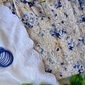Astounding Floral Cotton Chikankari Outfit