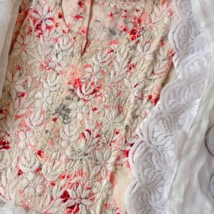 Stunning Floral Cotton Chikankari Outfit