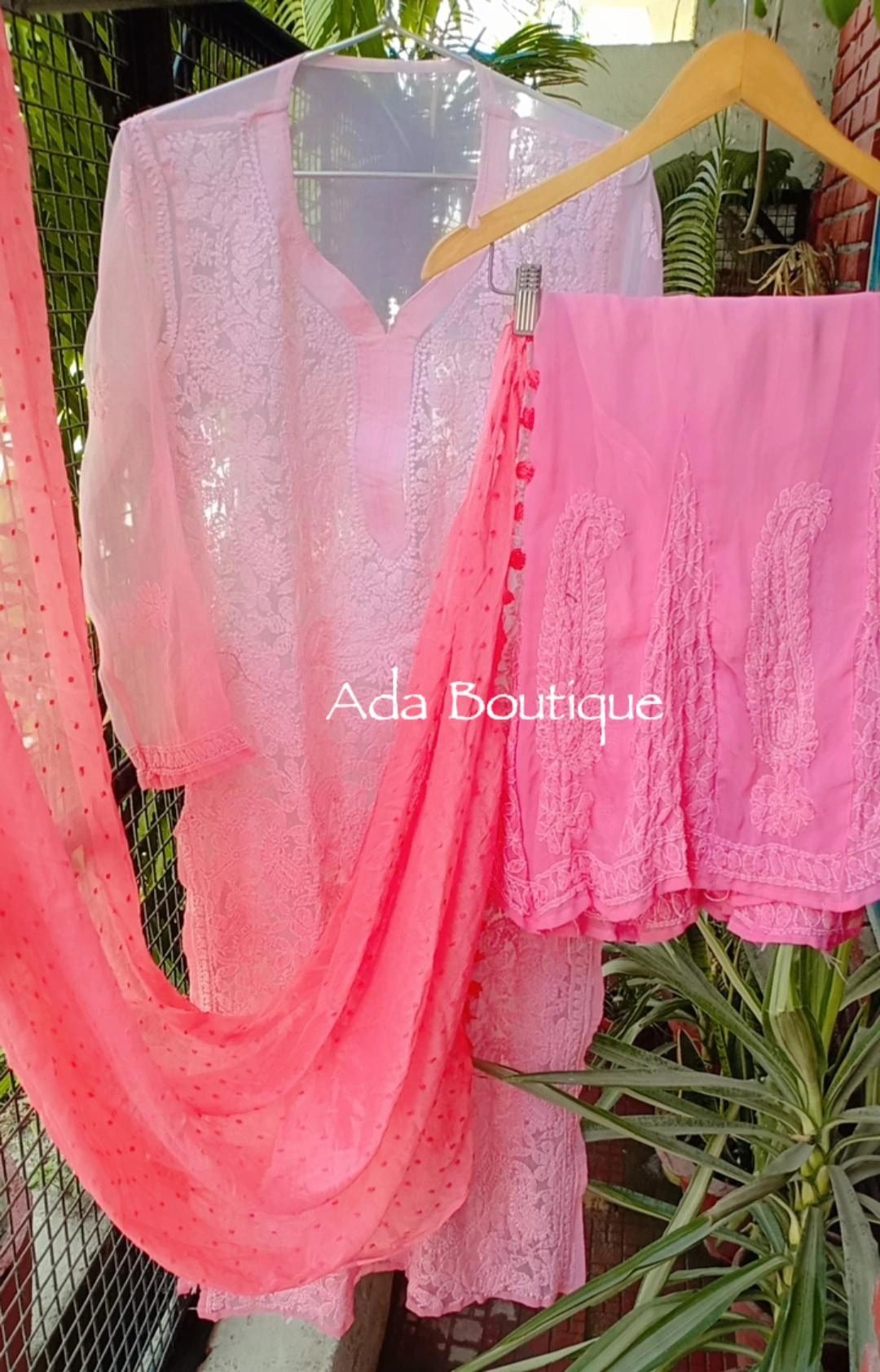 Lovely Dual Shade Pink Chikankari Outfit