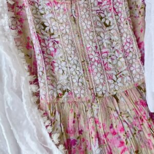 Tempting Summer Floral Chikankari Anarkali Outfit