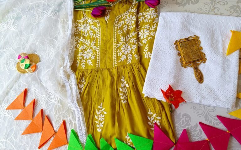 Engaging Mehendi Green Modal Chikankari Anarkali Outfit
