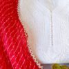 Glaring White Red Leheria Chikankari Outfit