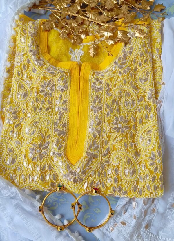 Radiant Haldi Perfect Georgette Chikankari Outfit