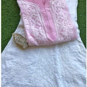 Soothing Baby Pink Chikankari Sharara Outfit