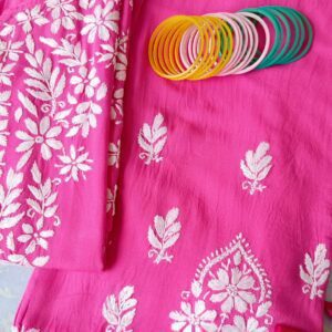 Dazzling French Pink Modal Chikankari Outfit