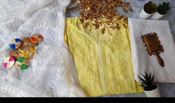 Beaming Daisy Yellow Modal Chikankari Outfit