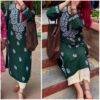 Majestic Olive Green Modal Chikankari Outfit