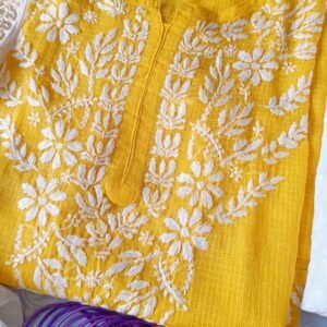 Blazing Yellow Kota Chikankari Outfit