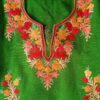 Impressive Green Multicolor Kashmiri Phiran With Denims