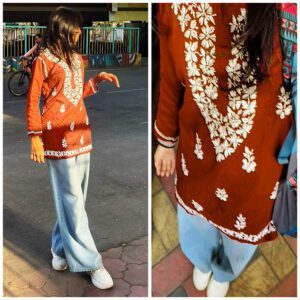 Lovely Chocolate Brown Modal Chikankari Outfit