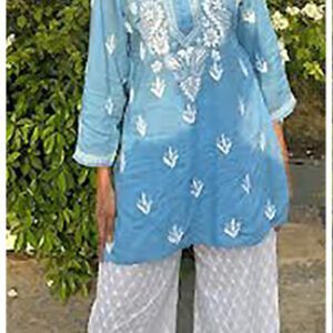 Soothing Powder Blue Modal Chikankari Outfit