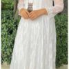 Super Gorgeous White Lucknowi Chikan Anarkali Gown