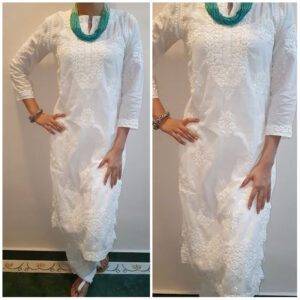 Fantastic White Summer Perfect Modal Chikankari Outfit