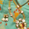 Antique Rani Style Big Multistone Tanjore Necklace Set