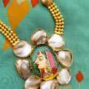 Antique Rani Style Big Multistone Tanjore Necklace Set