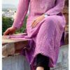 Bracing Orchid Lavender Pure Viscose Georgette Mukaish Chikankari Outfit